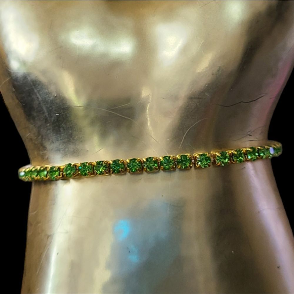 Tennis Bracelet From Paris Green Stones Multiple Colors Available